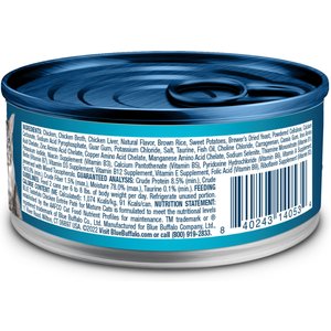 Blue Buffalo Tastefuls Chicken Entrée Mature Cats Pate Wet Cat Food, 3-oz can, case of 24