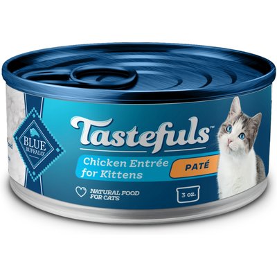 Blue Buffalo Blue Buffalo Tastefuls Chicken Entrée Pate Kitten Canned Cat Food, 3-oz can, 24 count