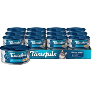 Blue Buffalo Tastefuls Chicken Entrée Pate Wet Cat Food, 5.5-oz can, case of 24