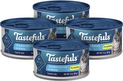 Blue Buffalo Tastefuls Chicken Entrée in Gravy Flaked Wet Cat Food, 3-oz can, case of 4