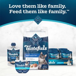 Blue Buffalo Tastefuls Chicken, Turkey & Chicken, Ocean Fish & Tuna Entrees Variety Pack Pate Wet Cat Food, 5.5-oz can, case of 24 slide 2 of 9