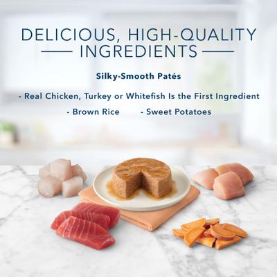 Show full view: Blue Buffalo Tastefuls Chicken, Turkey & Chicken & Ocean Fish & Tuna Entrées Variety Pack Pate + Tuna, Chicken, Fish & Shrimp Entrées Variety Pack Flaked Wet Cat Food slide 5 of 9