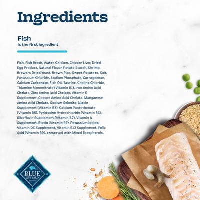 Show full view: Blue Buffalo Tastefuls Fish & Shrimp Entrée in Gravy Flaked Wet Cat Food, 3-oz can, case of 24 slide 6 of 11