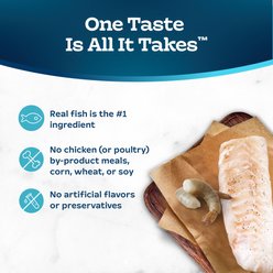 Blue Buffalo Tastefuls Fish & Shrimp Entrée in Gravy Flaked Wet Cat Food, 5.5-oz can, case of 24 slide 2 of 9