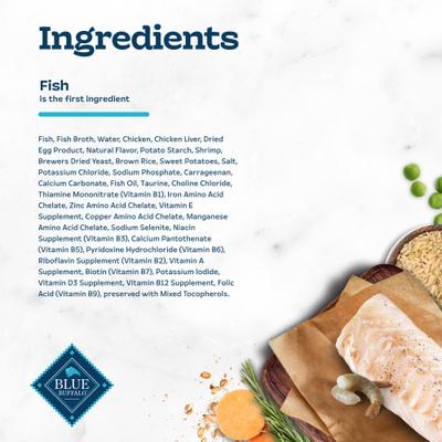 Show full view: Blue Buffalo Tastefuls Fish & Shrimp Entrée in Gravy Flaked Wet Cat Food, 5.5-oz can, case of 24 slide 6 of 11