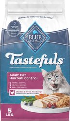Blue Buffalo Tastefuls Hairball Control Natural Chicken & Brown Rice Recipe Adult 7+ Dry Cat Food, 7-lb bag