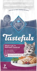 Blue Buffalo Tastefuls Hairball Control Natural Chicken & Brown Rice Recipe Adult 7+ Dry Cat Food, 7-lb bag
