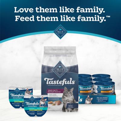 Show full view: Blue Buffalo Tastefuls Hairball Control Natural Chicken & Brown Rice Recipe Adult 7+ Dry Cat Food, 7-lb bag slide 10 of 13