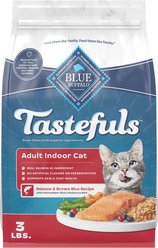 Blue Buffalo Tastefuls Indoor Salmon & Brown Rice Adult Dry Cat Food, 3-lb bag