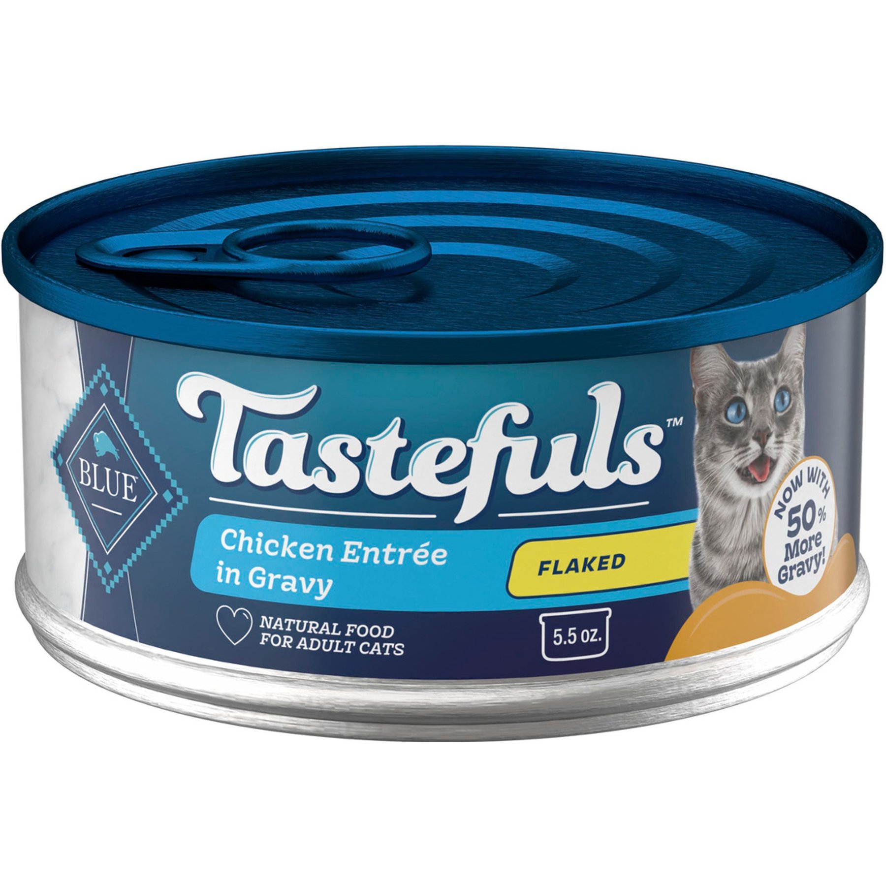 Blue Buffalo Tastefuls Natural Flaked Chicken Entree in Gravy Wet Cat Food, 5.5-oz can, case of 12