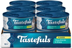 Blue Buffalo Tastefuls Natural Flaked Tuna Entree in Gravy Wet Cat Food, 5.5-oz can, case of 12