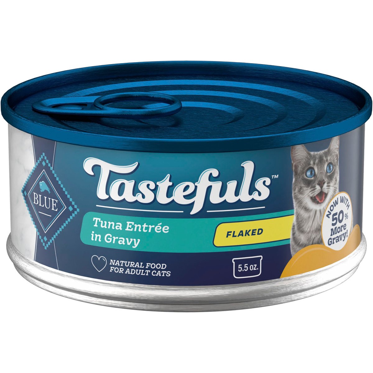 Blue Buffalo Tastefuls Natural Flaked Tuna Entree in Gravy Wet Cat Food, 5.5-oz can, case of 12