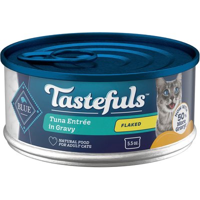 Blue Buffalo Blue Buffalo Tastefuls Natural Flaked Tuna Entree in Gravy Wet Cat Food, 5.5-oz can, case of 12