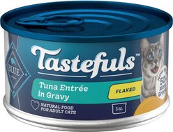 Blue Buffalo Tastefuls Natural Flaked Tuna Entree Wet Cat Food, 3-oz can, case of 12 slide 1 of 9