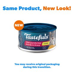 Blue Buffalo Tastefuls Natural Flaked Wet Fish & Shrimp Entree in Gravy Cat Food, 3-oz can, case of 12 slide 2 of 9