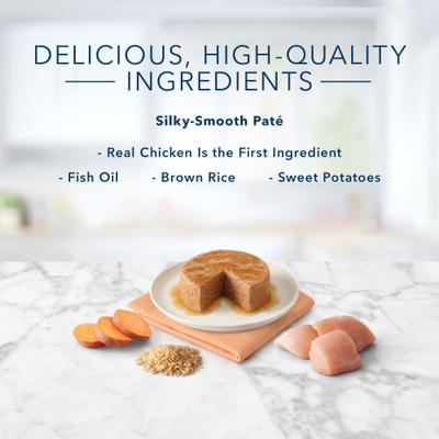 Show full view: Blue Buffalo Tastefuls Natural Kitten Pate Chicken Entree Wet Cat Food Multi-Pack, 3-oz can, case of 6 slide 5 of 9