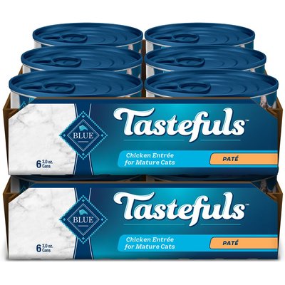 Blue Buffalo Blue Buffalo Tastefuls Natural Mature Pate Chicken Entree Wet Cat Food, 3-oz can, case of 12