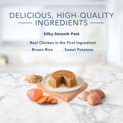 Show full view: Blue Buffalo Tastefuls Natural Mature Pate Chicken Entree Wet Cat Food, 3-oz can, case of 12 slide 6 of 10