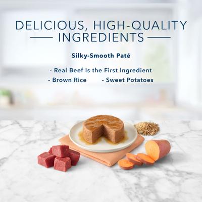 Show full view: Blue Buffalo Tastefuls Natural Pate Beef Entree Wet Cat Food, 5.5-oz can, case of 12 slide 6 of 10