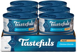 Blue Buffalo Tastefuls Natural Pate Chicken Entree Entreetree Wet Cat Food, 5.5-oz can, case of 12