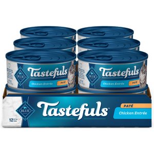 Blue Buffalo Tastefuls Natural Pate Chicken Entree Entreetree Wet Cat Food, 5.5-oz can, case of 12