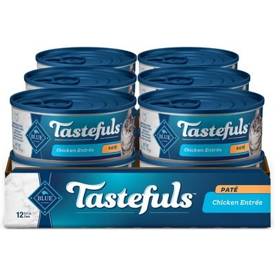 Blue Buffalo Blue Buffalo Tastefuls Natural Pate Chicken Entree Entreetree Wet Cat Food, 5.5-oz can, case of 12