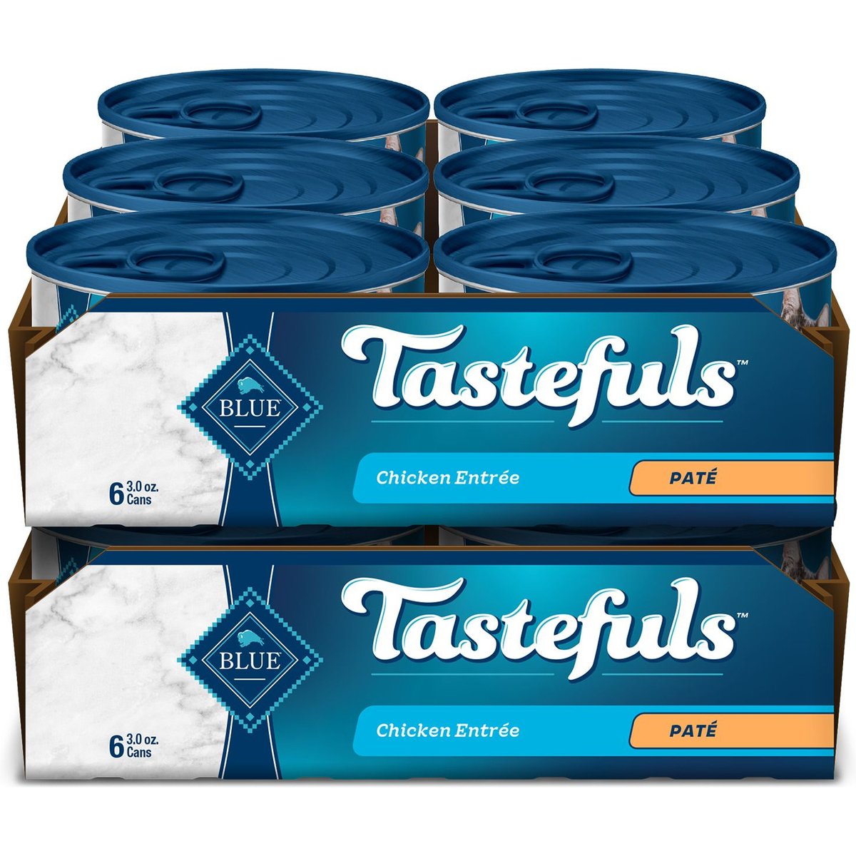 Blue Buffalo Tastefuls Natural Pate Chicken Entree Wet Cat Food, 3-oz can, case of 12