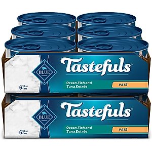Blue Buffalo Tastefuls Natural Pate Ocean Fish & Tuna Entree Wet Cat Food, 3-oz can, case of 12