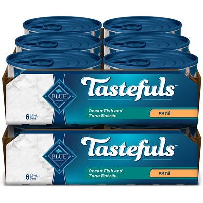 Blue Buffalo Blue Buffalo Tastefuls Natural Pate Ocean Fish & Tuna Entree Wet Cat Food, 3-oz can, case of 12