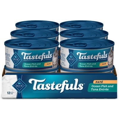Blue Buffalo Blue Buffalo Tastefuls Natural Pate Ocean Fish & Tuna Wet Cat Food, 5.5-oz can, case of 12