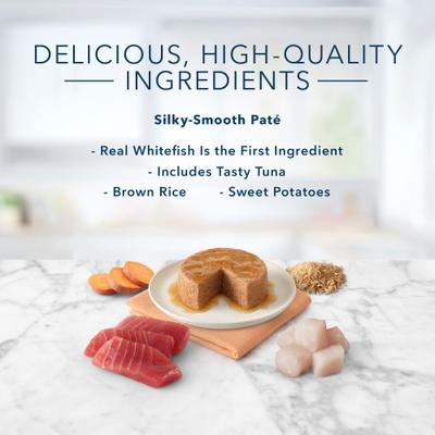 Show full view: Blue Buffalo Tastefuls Natural Pate Ocean Fish & Tuna Wet Cat Food, 5.5-oz can, case of 12 slide 6 of 9