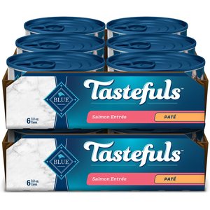 Blue Buffalo Tastefuls Natural Pate Salmon Entree Wet Cat Food, 3-oz can, case of 12