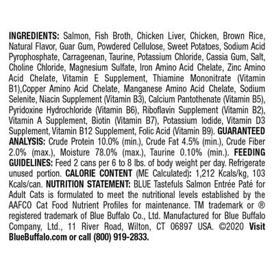 Show full view: Blue Buffalo Tastefuls Natural Pate Salmon Entree Wet Cat Food, 3-oz can, case of 12 slide 3 of 10