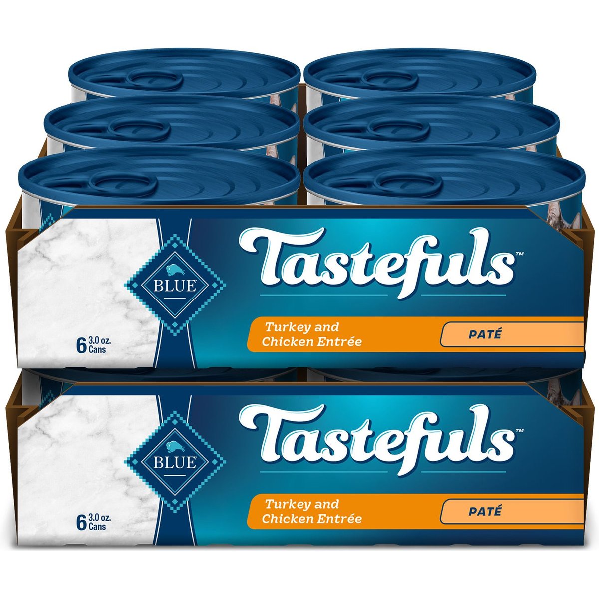 Blue Buffalo Tastefuls Natural Pate Turkey & Chicken Entree Wet Cat Food, 3-oz can, case of 12