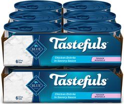 Blue Buffalo Tastefuls Natural Tender Morsels Chicken Entree Wet Cat Food, 3-oz can, case of 12
