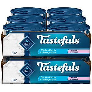 Blue Buffalo Tastefuls Natural Tender Morsels Chicken Entree Wet Cat Food, 3-oz can, case of 12