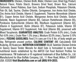Blue Buffalo Tastefuls Natural Tender Morsels Chicken Entree Wet Cat Food, 3-oz can, case of 12 slide 2 of 8