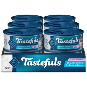Blue Buffalo Tastefuls Natural Tender Morsels Chicken Entree Wet Cat Food, 5.5-oz can, case of 12