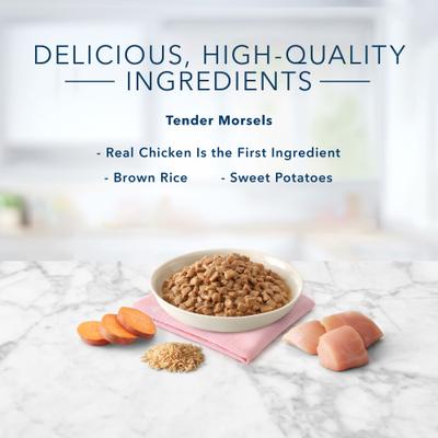 Show full view: Blue Buffalo Tastefuls Natural Tender Morsels Chicken Entree Wet Cat Food, 5.5-oz can, case of 12 slide 6 of 10