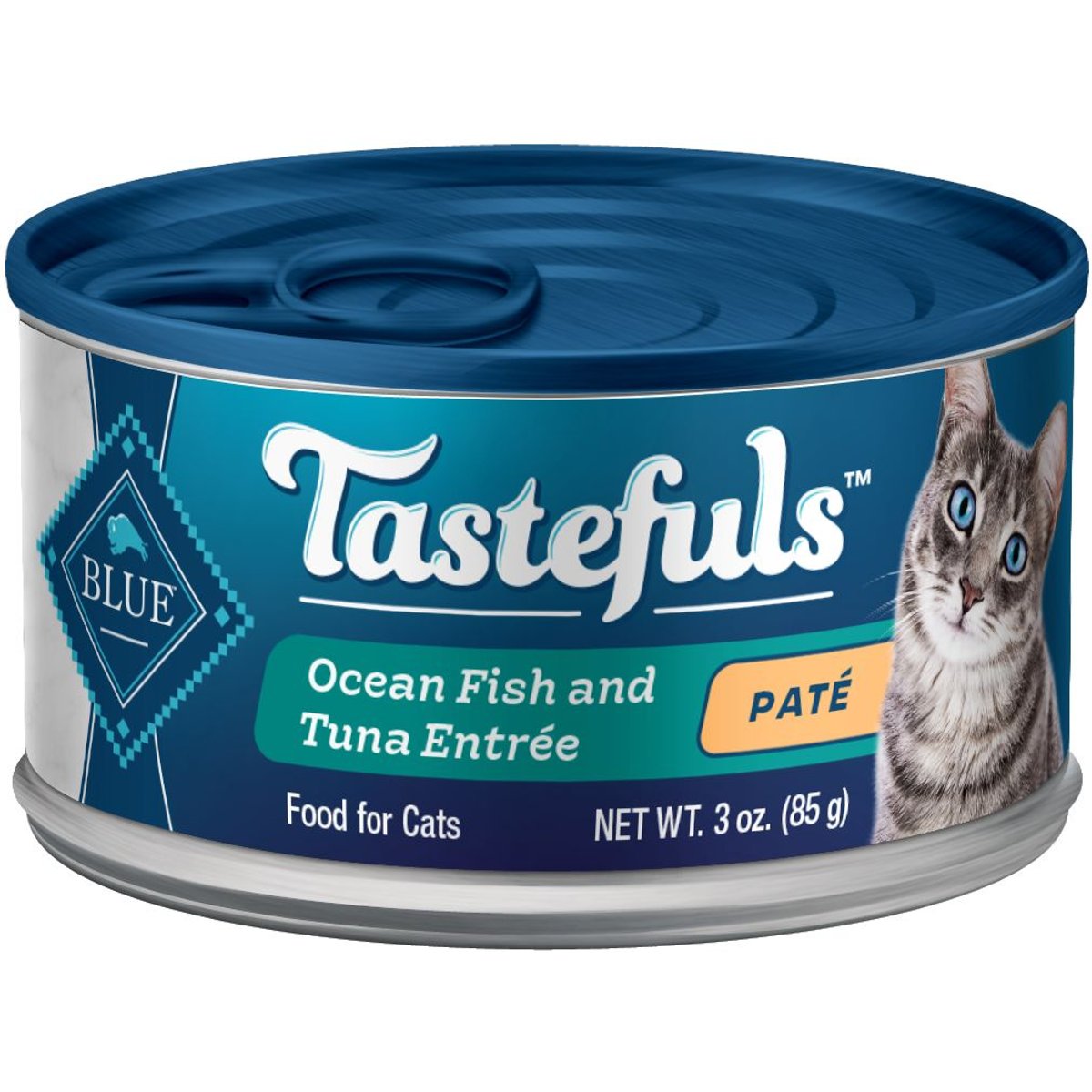 Blue Buffalo Tastefuls Ocean Fish & Tuna Entrée Pate Wet Cat Food, 3-oz can, case of 24