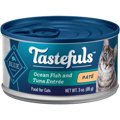 Blue Buffalo Blue Buffalo Tastefuls Ocean Fish & Tuna Entrée Pate Wet Cat Food, 3-oz can, case of 24