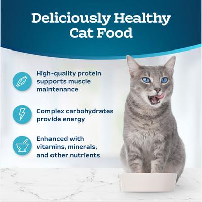 Show full view: Blue Buffalo Tastefuls Ocean Fish & Tuna Entrée Pate Wet Cat Food, 3-oz can, case of 4 slide 5 of 10