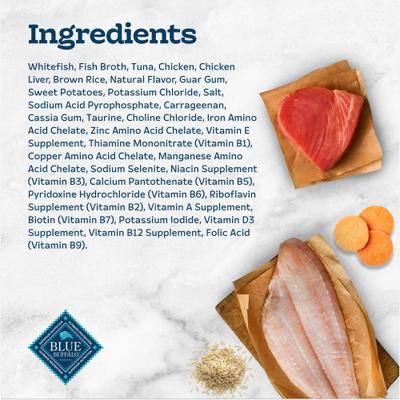 Show full view: Blue Buffalo Tastefuls Ocean Fish & Tuna Entrée Pate Wet Cat Food, 3-oz can, case of 4 slide 9 of 10