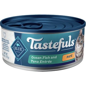 Blue Buffalo Tastefuls Ocean Fish & Tuna Entrée Pate Wet Cat Food, 5.5-oz can, case of 24