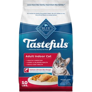 Blue Buffalo Tastefuls Salmon & Brown Rice Recipe Adult Indoor Dry Cat Food, 10-lb bag