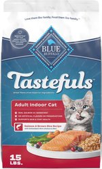 Blue Buffalo Tastefuls Salmon & Brown Rice Recipe Adult Indoor Dry Cat Food, 15-lb bag