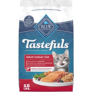 Blue Buffalo Tastefuls Salmon & Brown Rice Recipe Adult Indoor Dry Cat Food, 15-lb bag