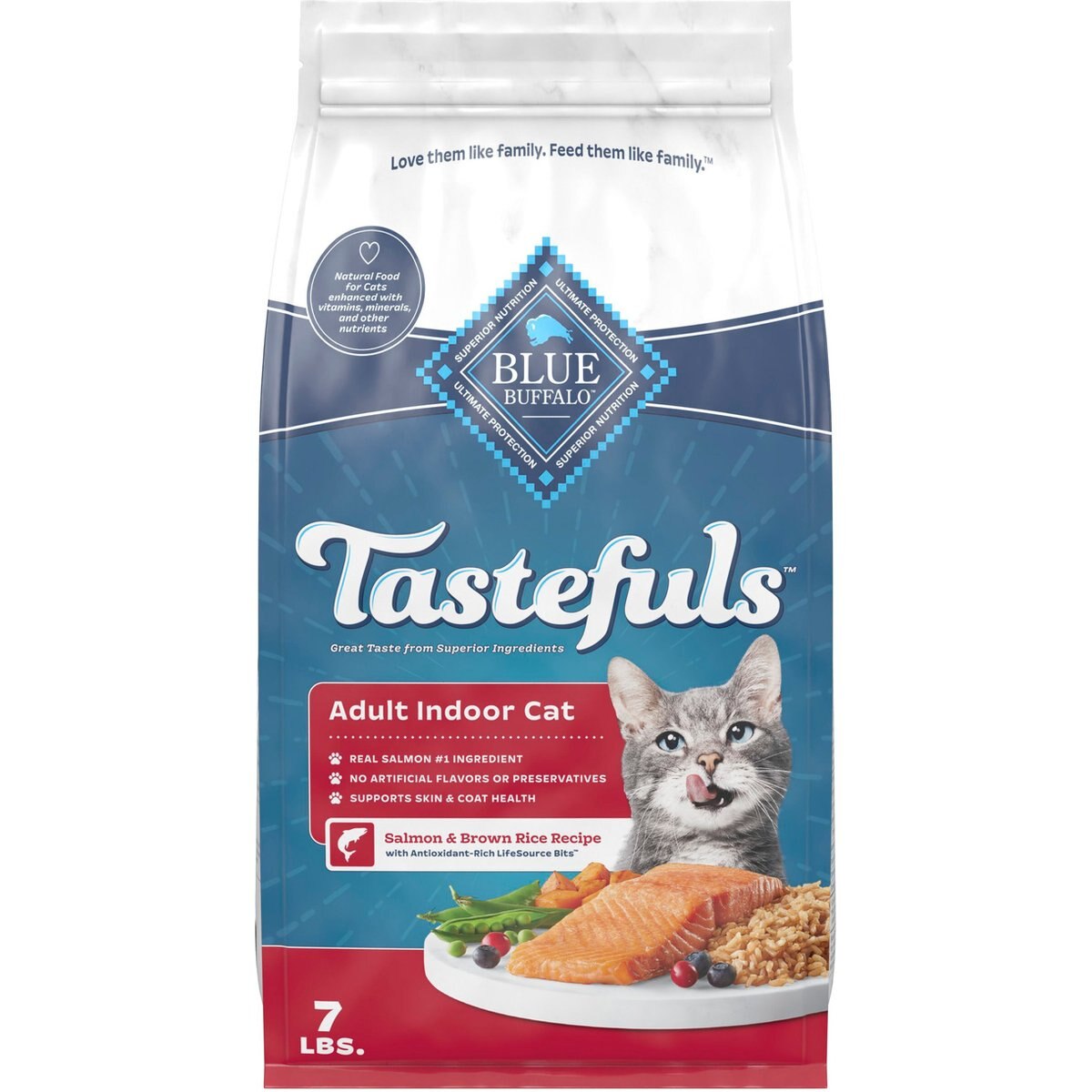 Blue Buffalo Indoor Health Salmon & Brown Rice Dry Cat Food, 7 lb