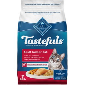 Blue Buffalo Tastefuls Salmon & Brown Rice Recipe Adult Indoor Dry Cat Food, 7-lb bag
