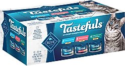 Blue Buffalo Tastefuls Salmon, Chicken, Ocean Fish & Tuna Entrées Variety Pack Pate + Tuna, Chicken, Fish & Shrimp Entrées Variety Pack Flaked Wet Cat Food slide 2 of 9